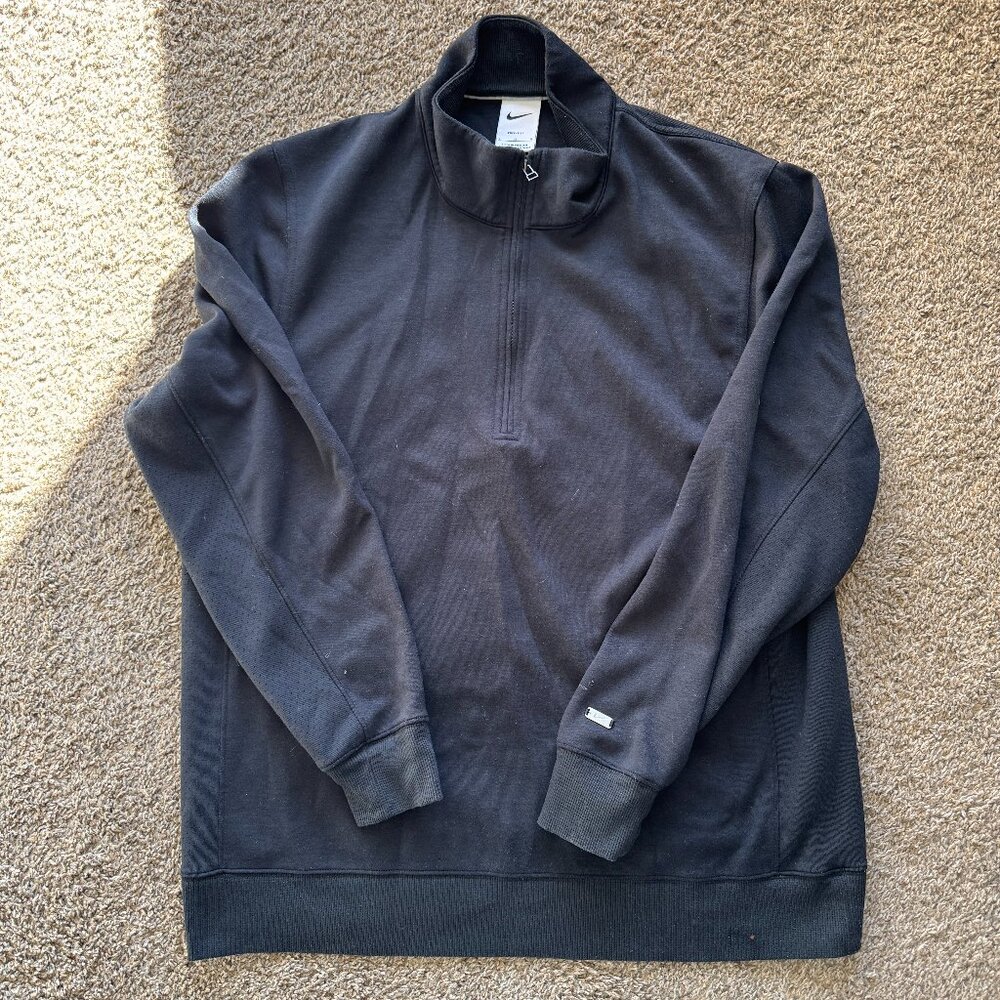 Nike Dri-Fit Heavyweight Quarter-Zip Size Large Men's Black Vented‎ Sleeve